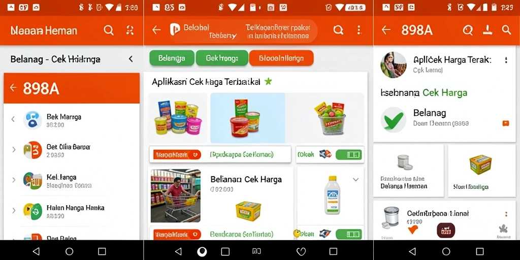 Tampilan antarmuka pengguna aplikasi Cek Harga 898A yang modern dan fungsional.
