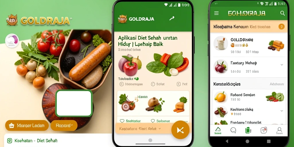 Tampilan antarmuka aplikasi GOLDRAJA yang menarik dan informatif.