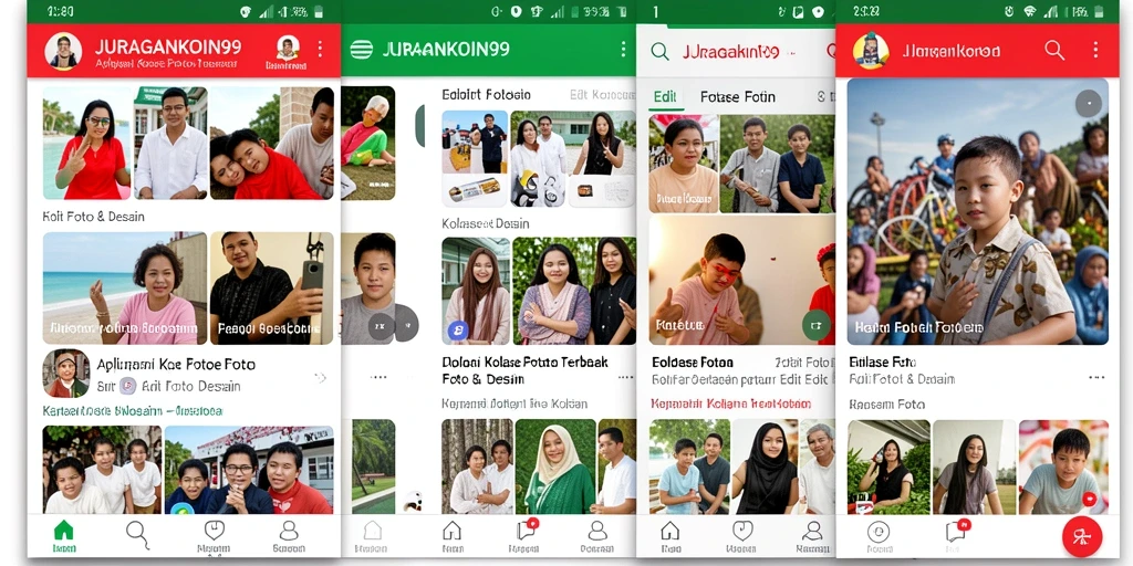 Tampilan antarmuka JURAGANKOIN99 untuk membuat kolase foto.