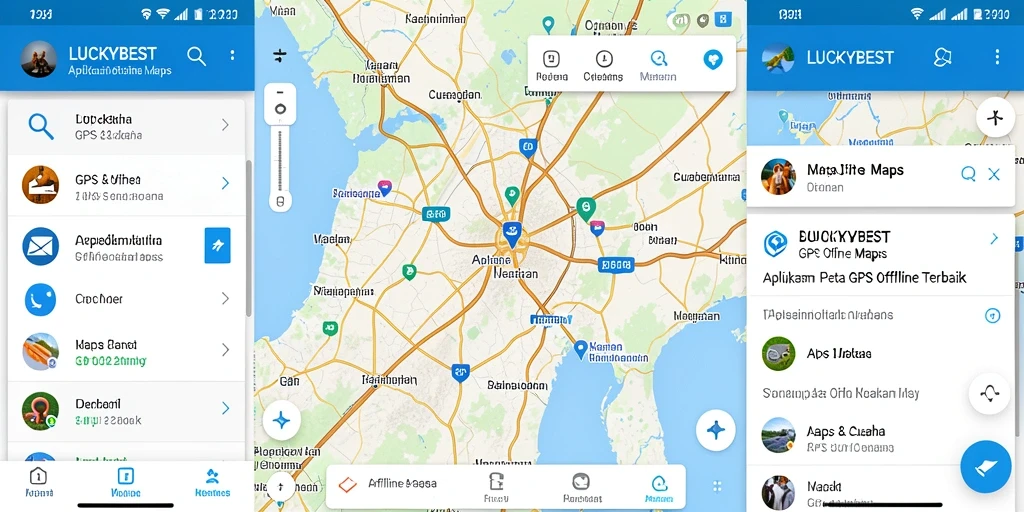 Antarmuka pengguna LUCKYBEST yang intuitif untuk navigasi GPS Offline.
