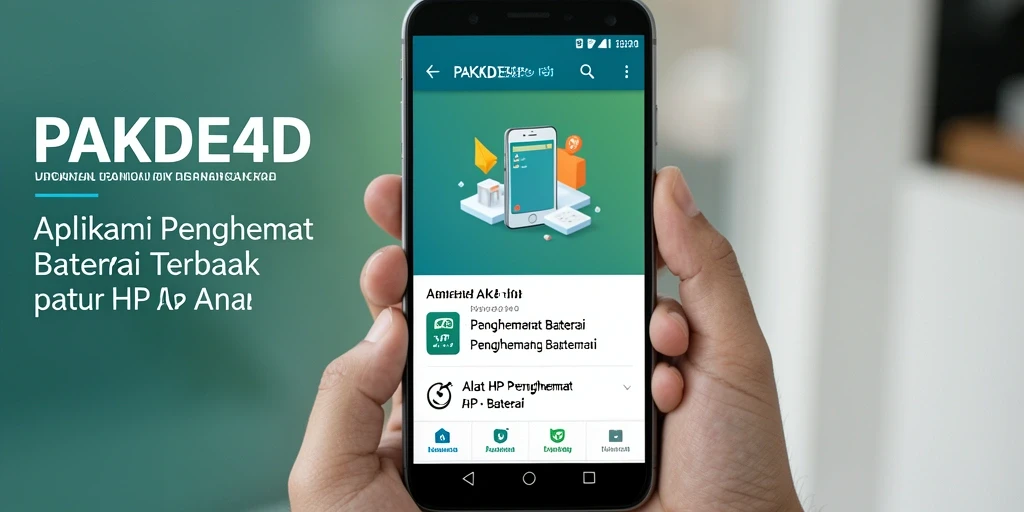 Tampilan antarmuka aplikasi PAKDE4D untuk penghemat baterai yang efisien.