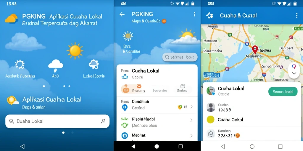 Antarmuka aplikasi PGKING menampilkan laporan cuaca lokal yang jelas dan informatif.