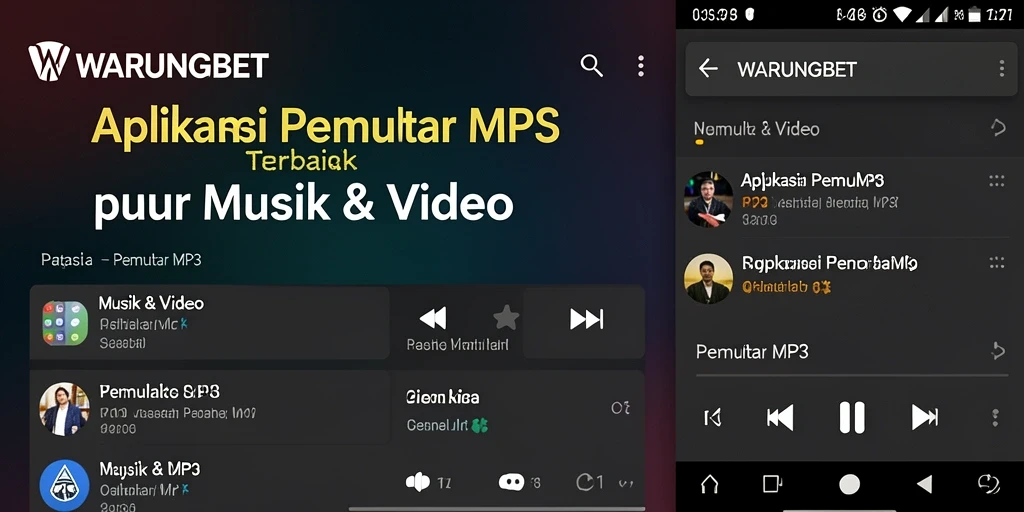Screenshot utama menampilkan antarmuka Pemutar MP3 yang menarik dan responsif.